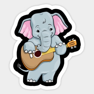 Elephant as musician with guitar Sticker